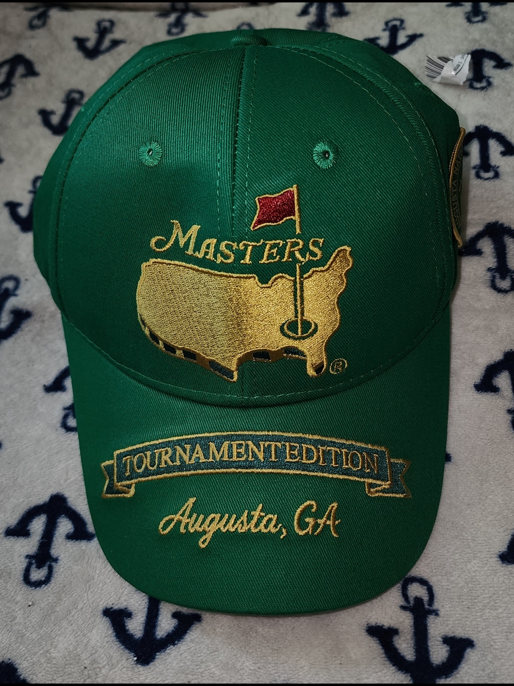 Masters Green Cap with Gold Patch and Red Flag  "Tournament Edition"